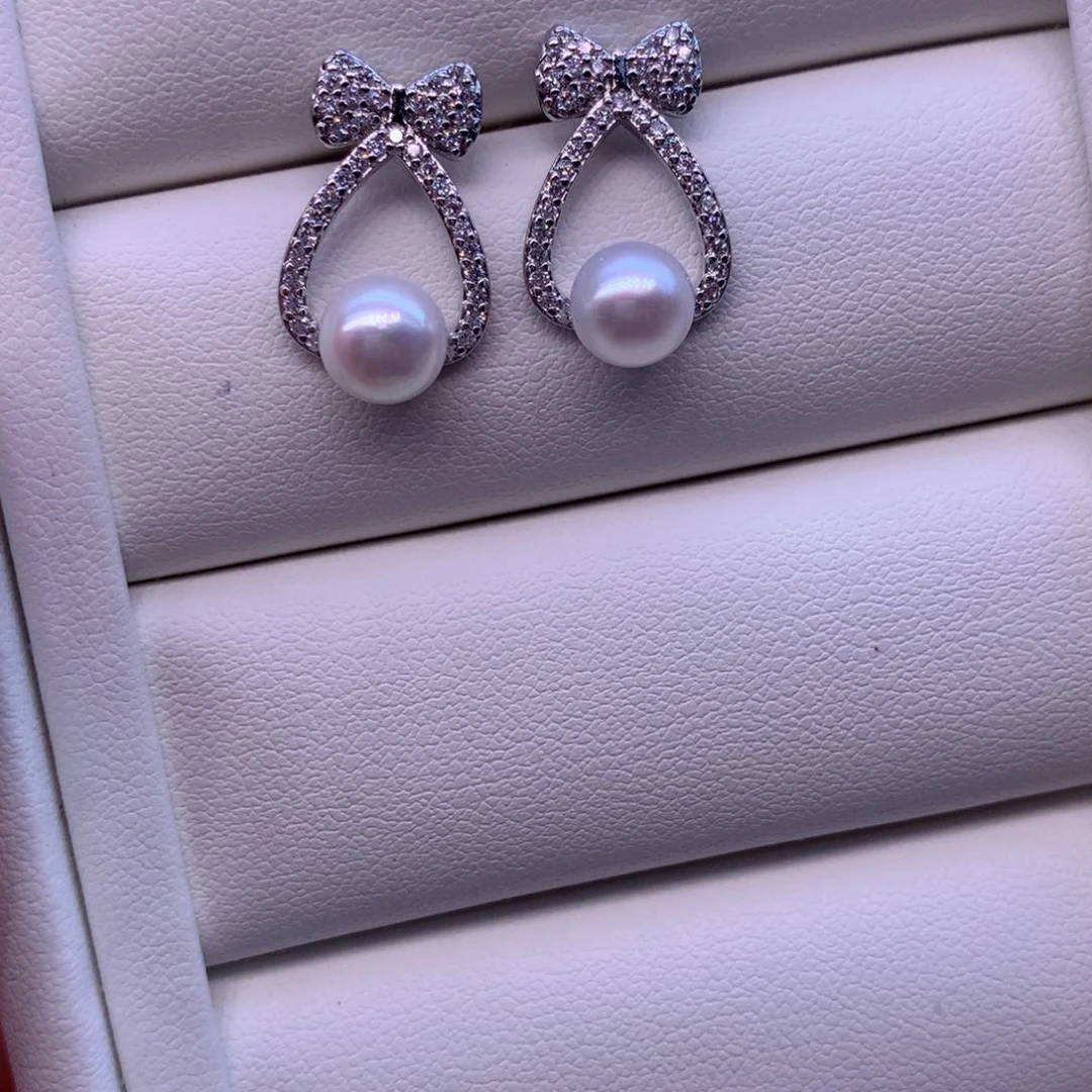 合金淡水珍珠耳饰