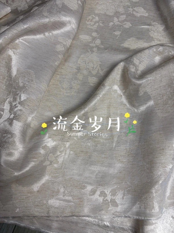 流金岁月！亚麻天丝软糯垂坠提花春夏裙子上衣套装裤子服装面料