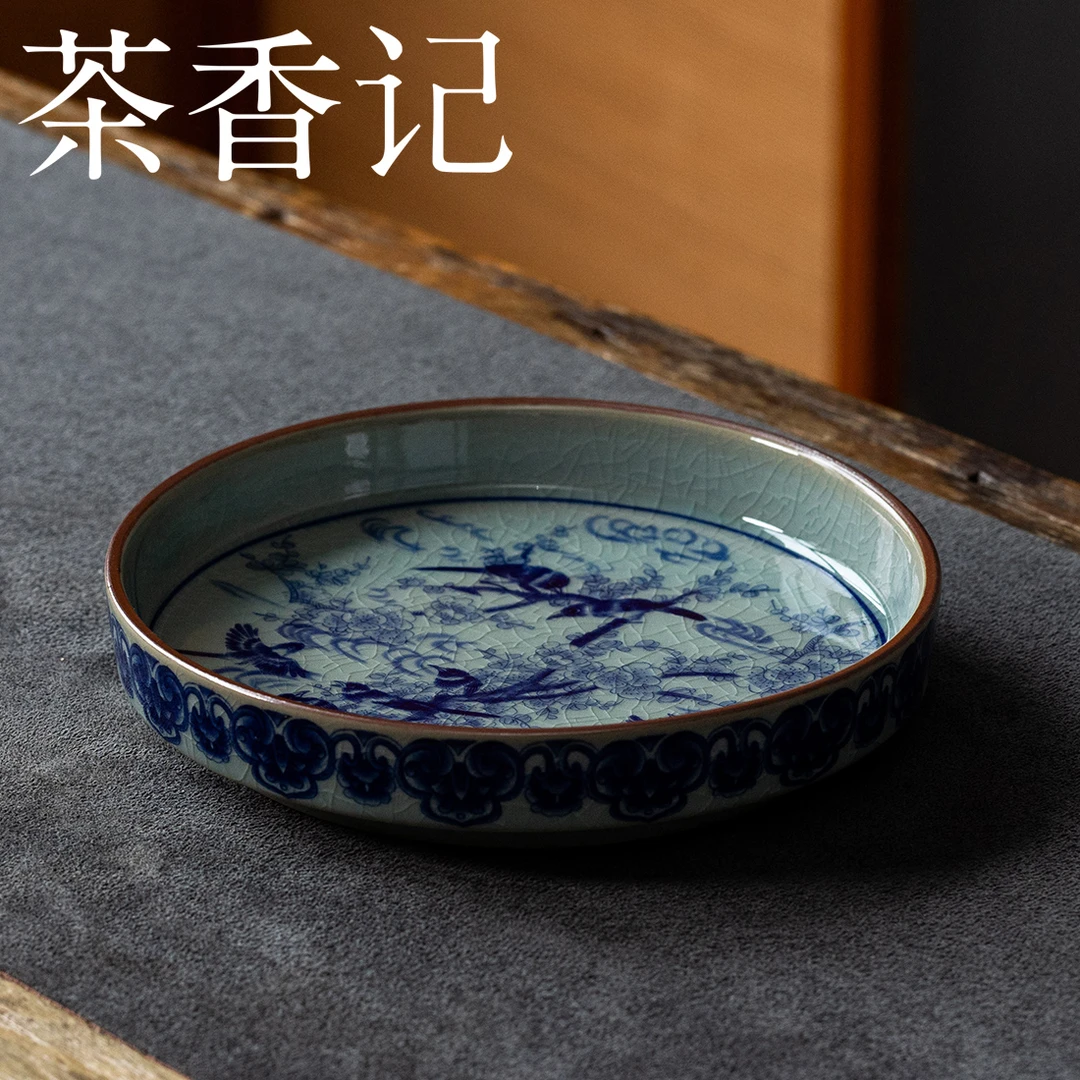 茶香记老陶泥喜上眉梢干泡盘德化陶瓷壶承一物多用茶盘茶道零配