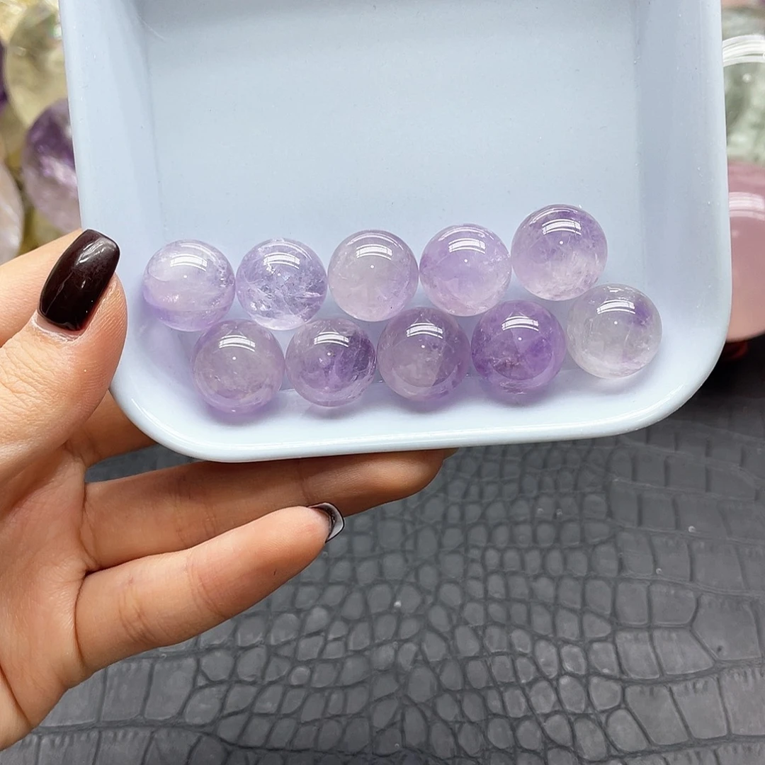 紫晶珠宝半成品未镶嵌45紫水十颗16mm