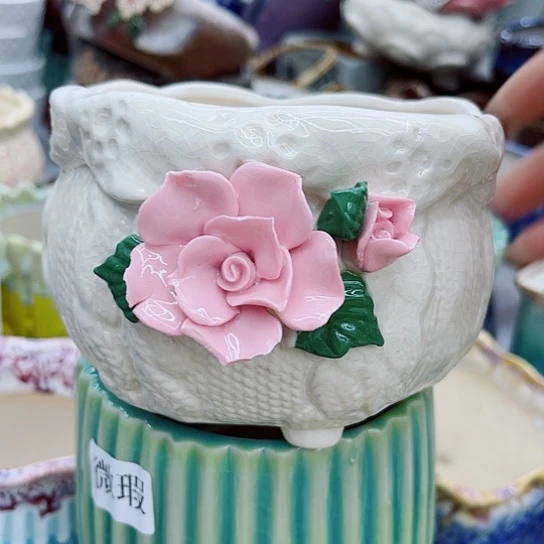 多肉绿植陶瓷花盆9.9包邮