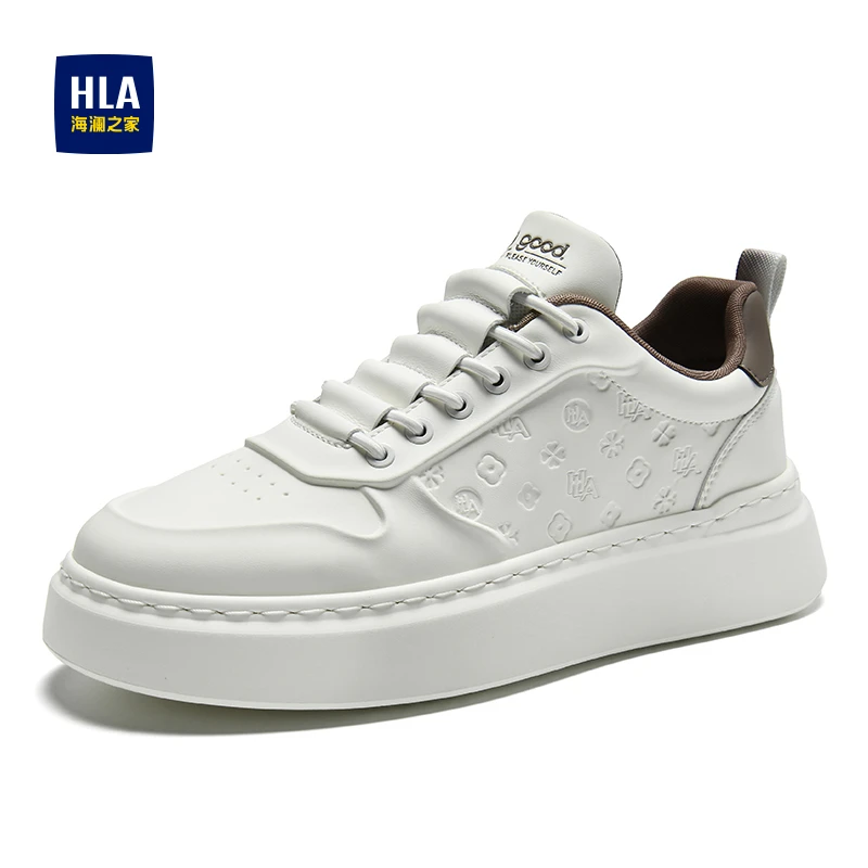 HLA/海澜之家秋冬男士休闲百搭潮流板鞋低帮厚底增高鞋子舒适耐磨