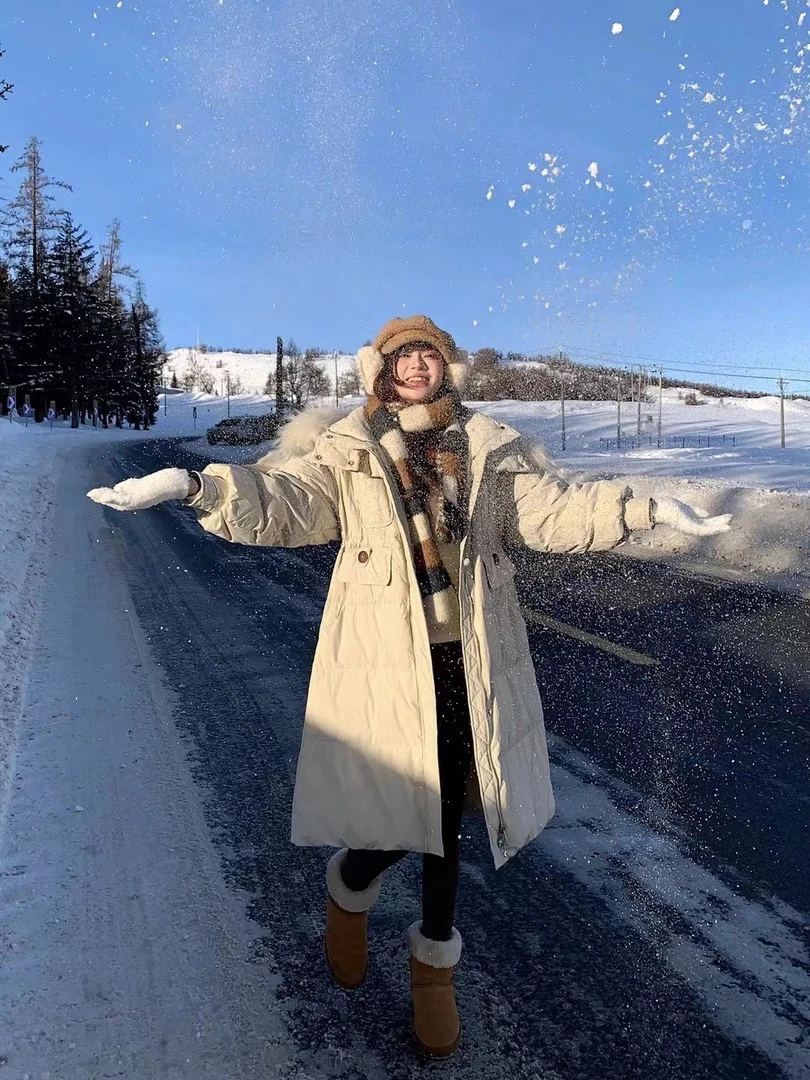 拉链长款宽松型羽绒服中长款加厚连帽冬季韩版网红宽松收腰