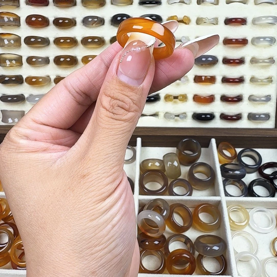 玛瑙/玉髓戒圈未镶嵌18圈