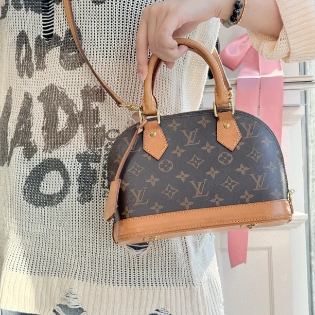 95新 LouisVuitton/路易威登 lv老花alma贝壳包