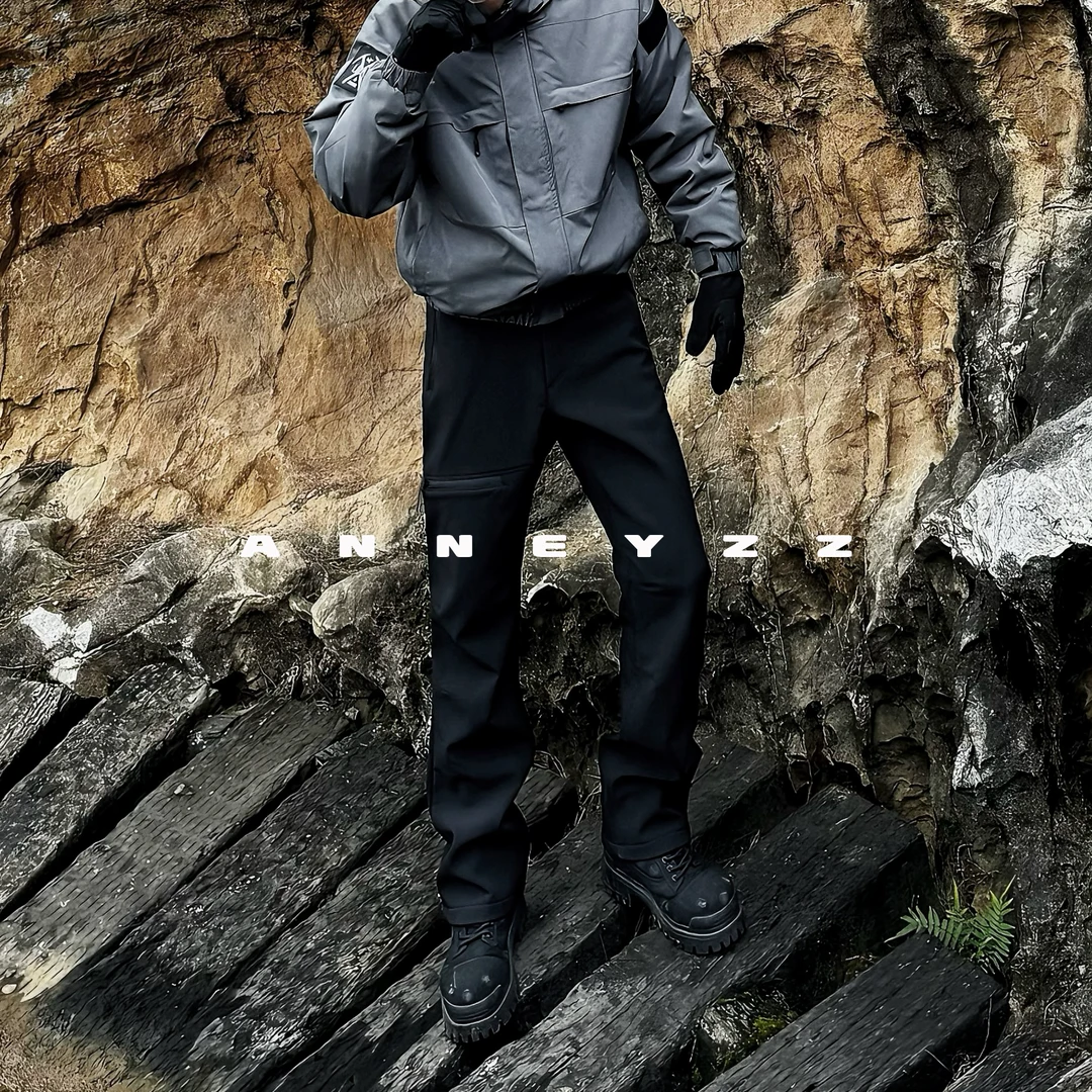 Anneyzz知易 “伽马”春季休闲百搭户外防风运动直筒冲锋裤宽松