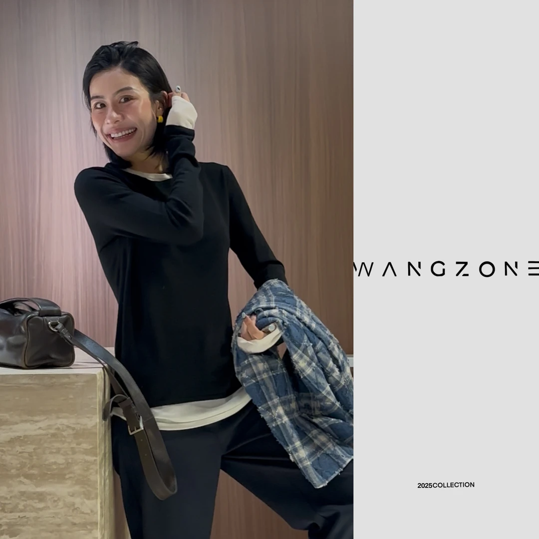 WANG ZONE｜德国BIEL*LA120S扬子 M1U款假两件拼色打底长袖
