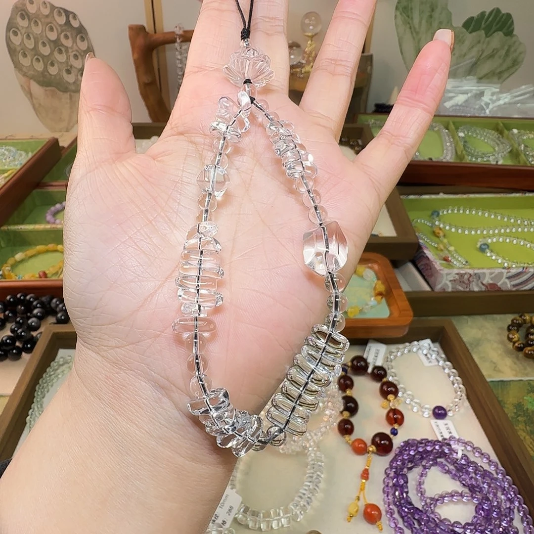 *****未镶嵌水晶手串白水晶手机链