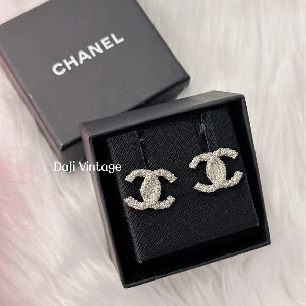 大吉中古/Chanel香奈儿银色双C耳钉