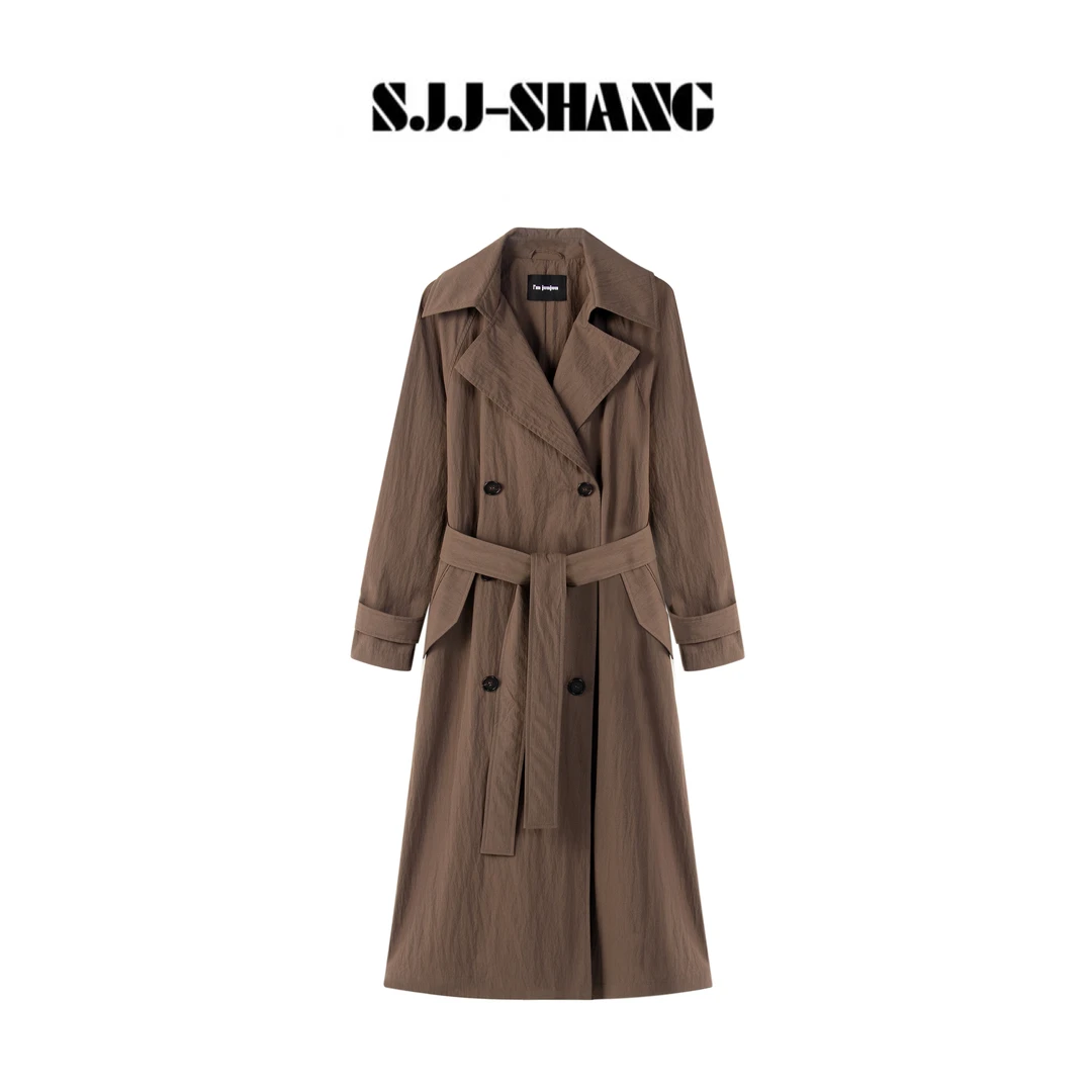 SJJ-SHANG【奢意风衣】25早秋bc轻量化纸皱感系扣风衣外套q135324p
