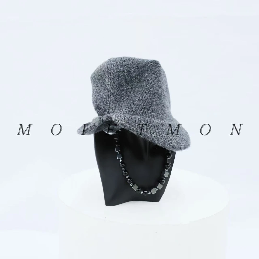 Moi et mon秋冬极简风针织渔夫帽轻职风帽子盆帽