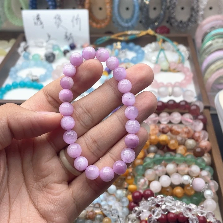 手链烟晶银S925镶嵌8.8咪水晶皇后紫锂辉