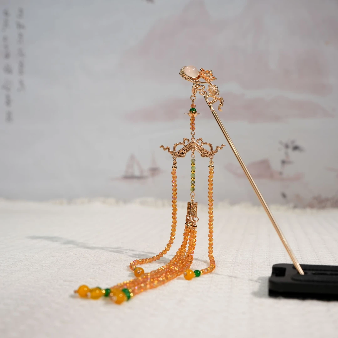 古悦倾城【南衣发簪】古风长流苏发簪中国风汉服配饰中式古典发饰