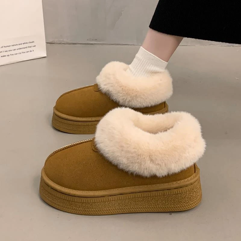 UGGC加绒加厚雪地靴女款2025冬季新款厚底保暖毛毛鞋一脚蹬面包大