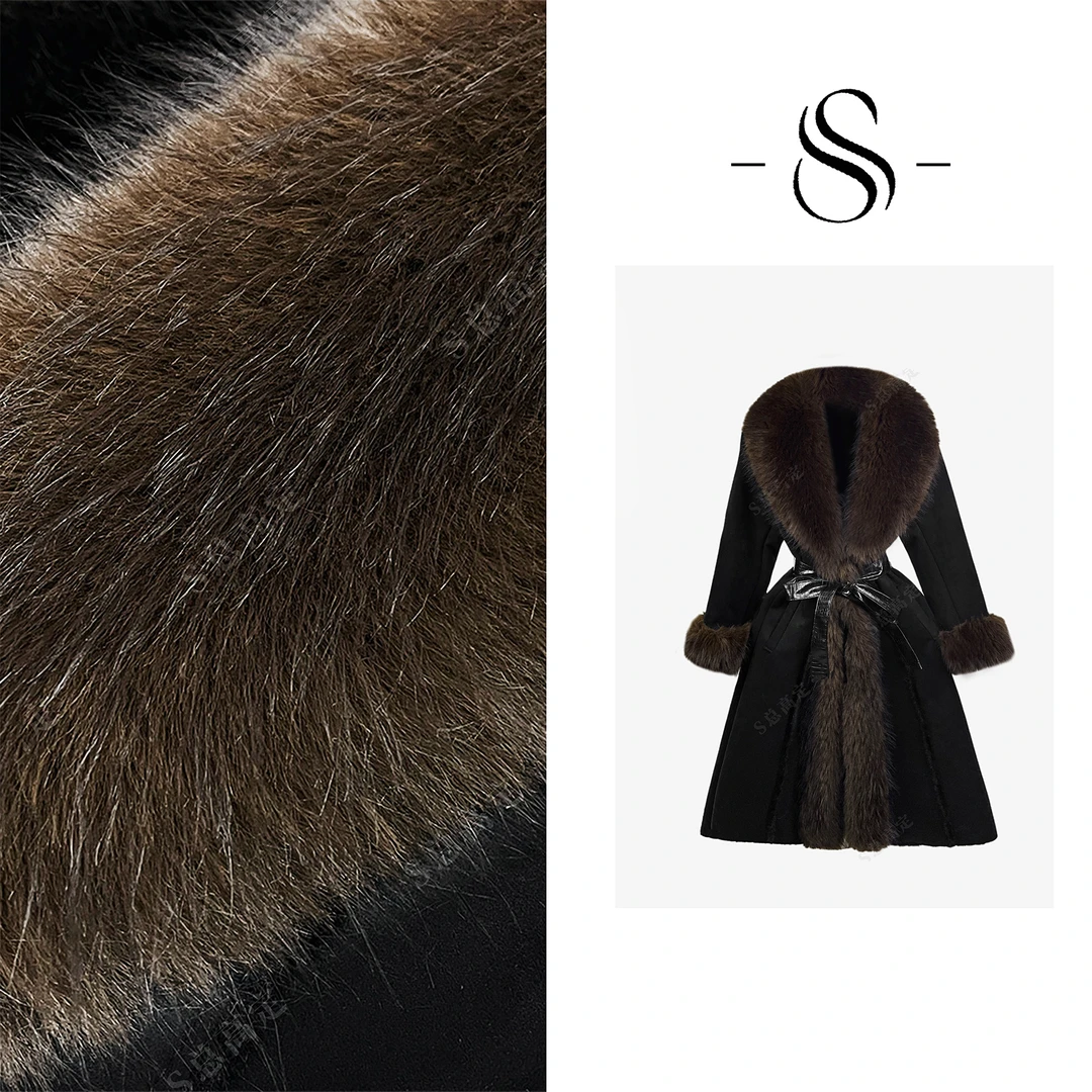 NIMOSHI【倩倩】冬季新款高奢时尚原创设计拼接气质保暖外套D0428