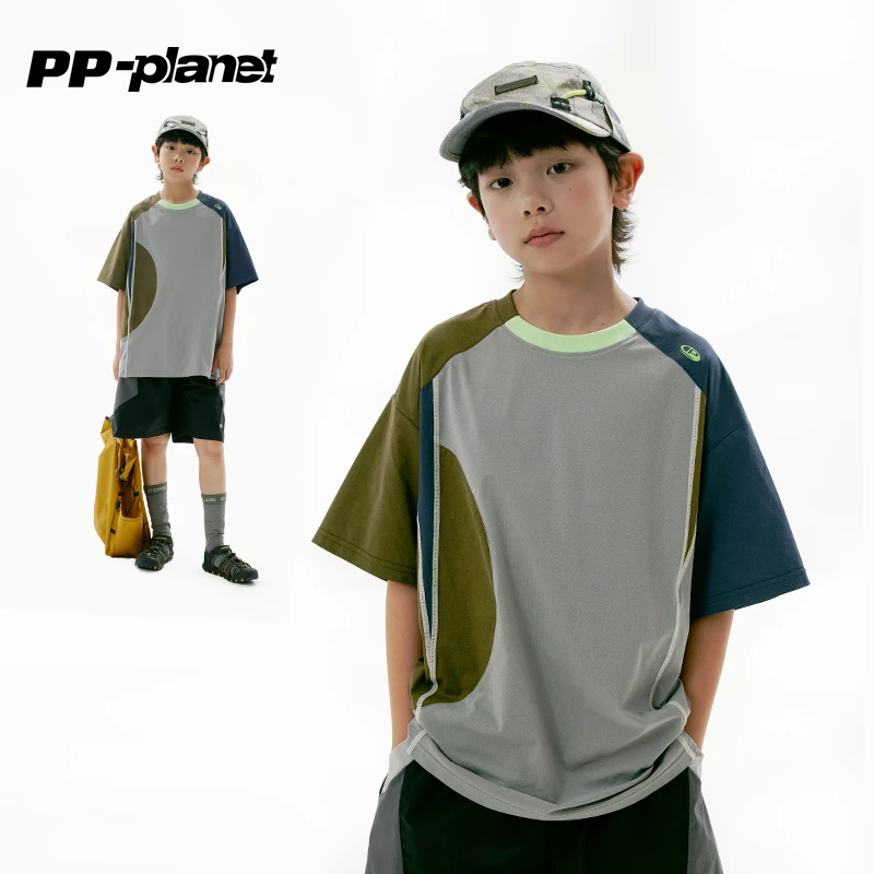 PP星球男童短袖T恤【UPF50+3A抗菌】2025夏凉感轻薄体恤上衣中大童