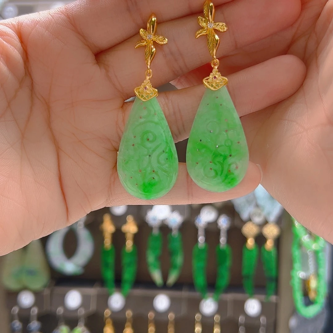 未镶嵌翡翠耳饰V*诚