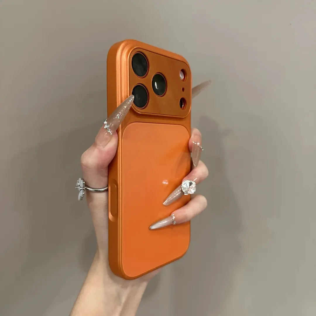 高级大视窗适用苹果17promax纯色手机壳iPhone16高级15/14/13小众