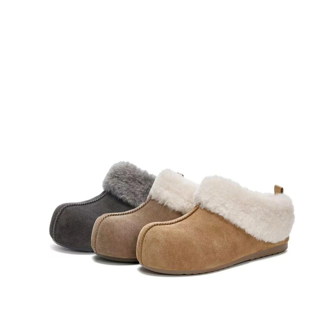 内增高包头毛毛雪地靴女冬季加绒保暖高级灰棉鞋复古勃肯鞋209-12