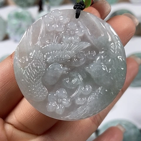 翡翠颈饰未镶嵌鸟语花香喜上眉梢福利