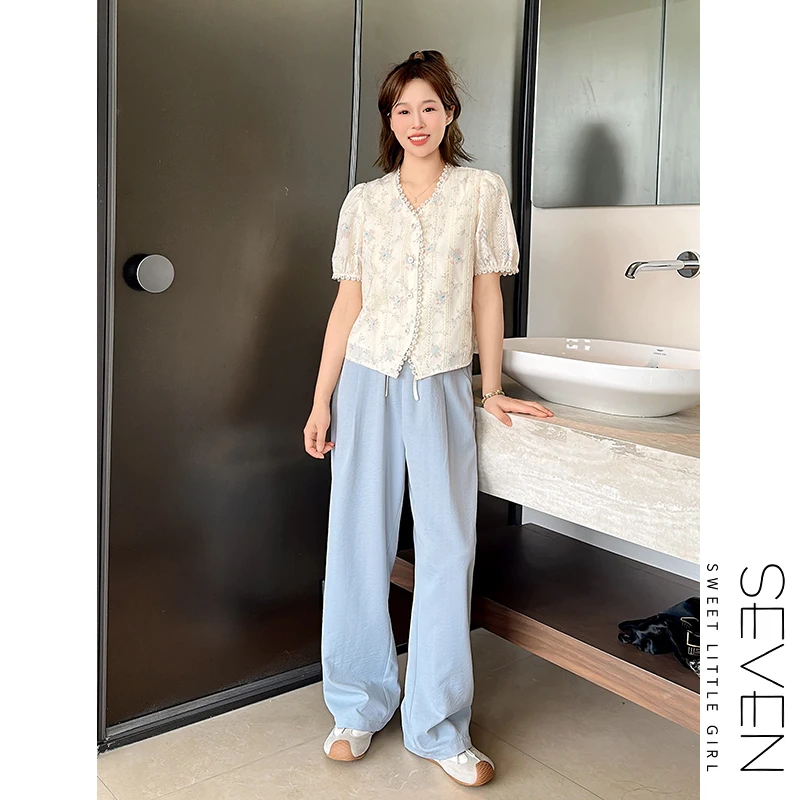 冰凉空调裤③七七146小个子清凉薄款高腰休闲裤女夏季空调裤小美说