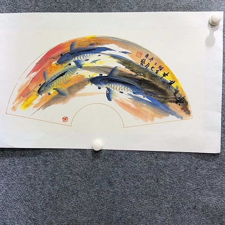 国画知鱼之乐纯手绘