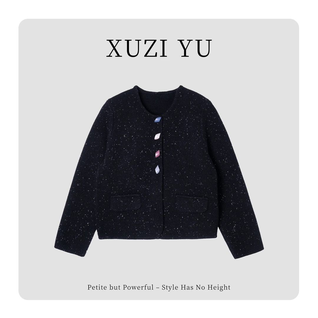 XUZI YU.小个子定制秋冬穿搭复古小香风显瘦针织外套女771-W69198