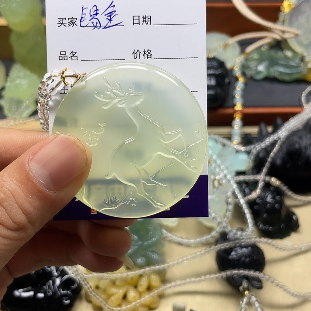 锡***金未镶嵌蛇纹石玉颈饰