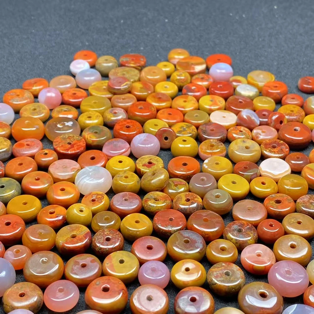 天然战国红玛瑙隔片红色黄色粉色配饰穿搭p-7