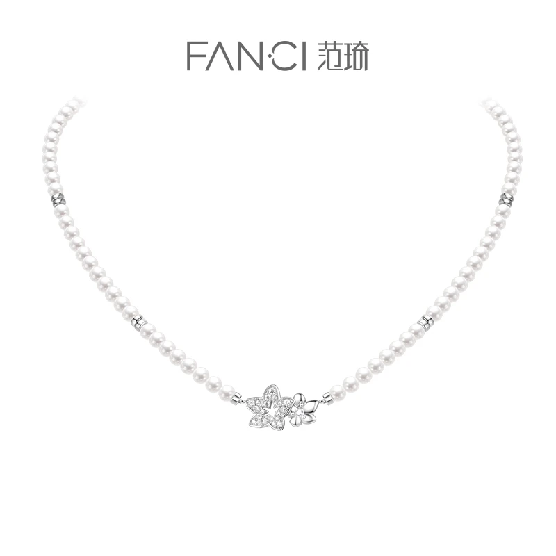 FANCI/范琦 坠链均925银仿珍珠 Fanci范琦银饰木棉恋人珠链款