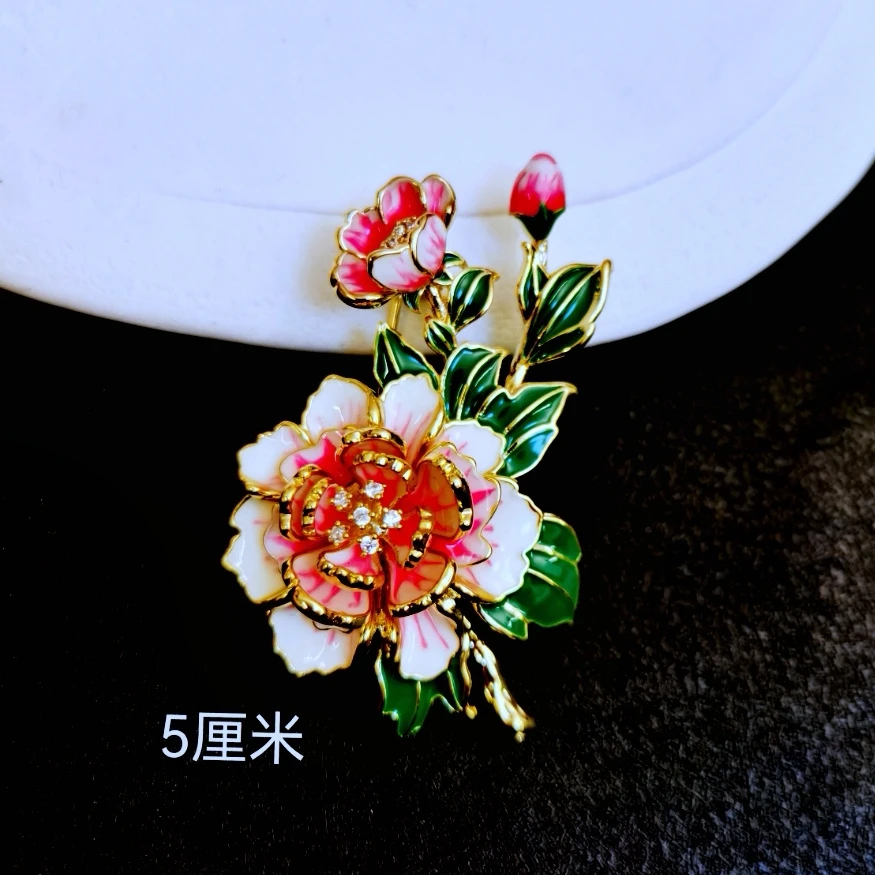 铜合金胸针 746 时尚轻奢款牡丹花胸针