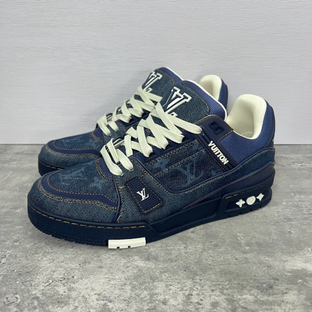 未使用 LouisVuitton/路易威登 丹宁蓝牛仔吹那trainer/正品/潮鞋