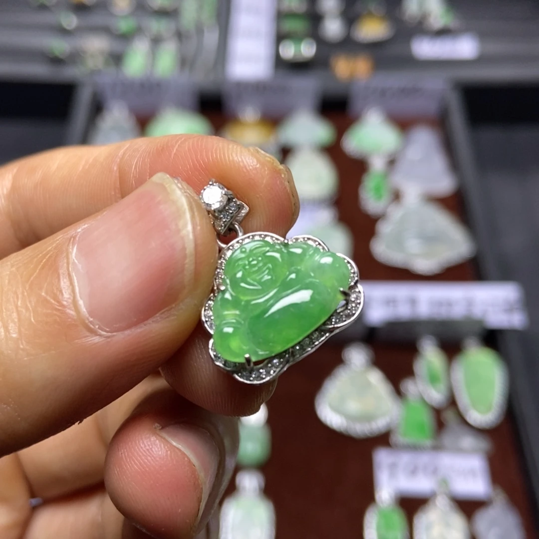 翡翠银S925镶嵌颈饰