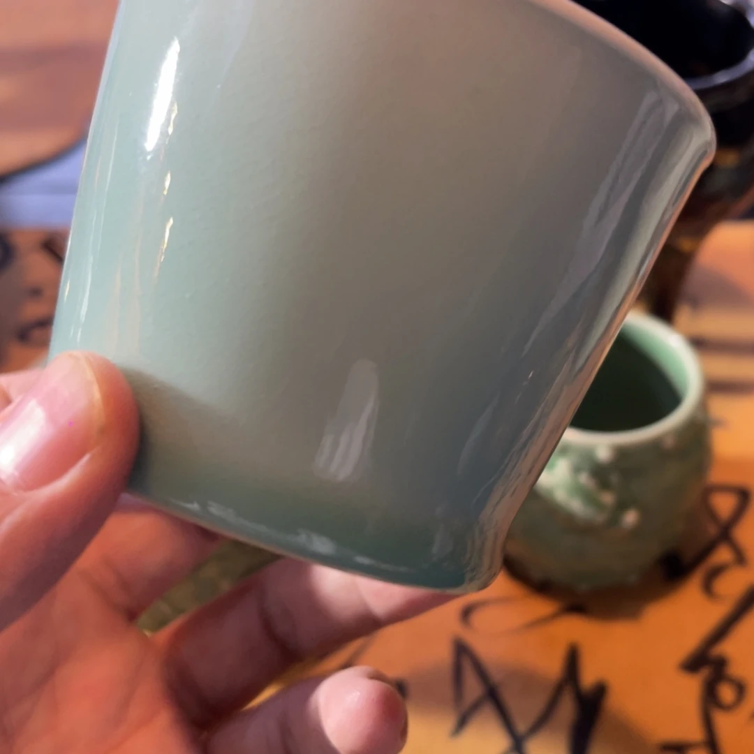 手工艺品琉璃龙泉青瓷杯子