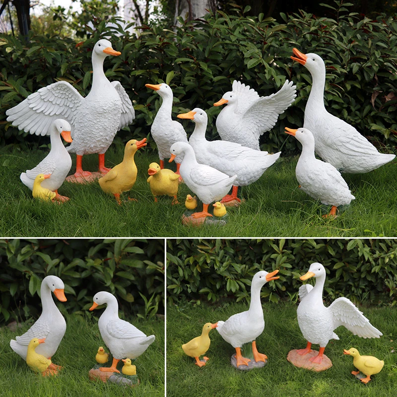 商超鸭子模型花园仿真动物装饰小院草坪水池造景布置庭院景观摆件