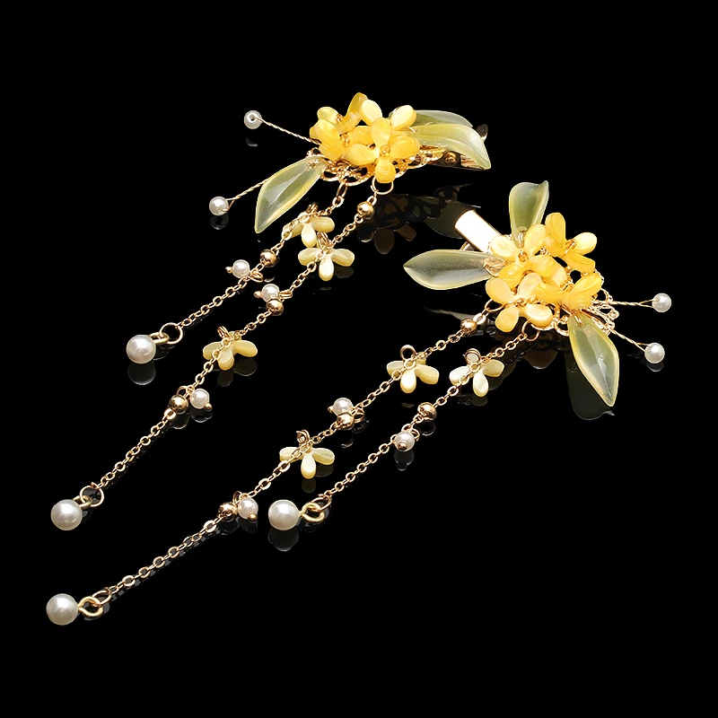 桂花发夹流苏发饰百搭汉服头饰日常造型装饰