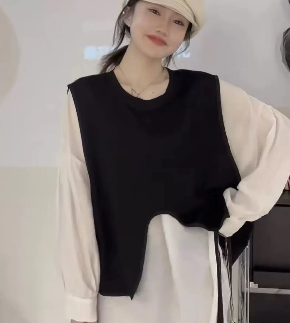 大码孕妇两件套长袖衬衫女春夏新款胖mm宽松显瘦外穿上衣8805