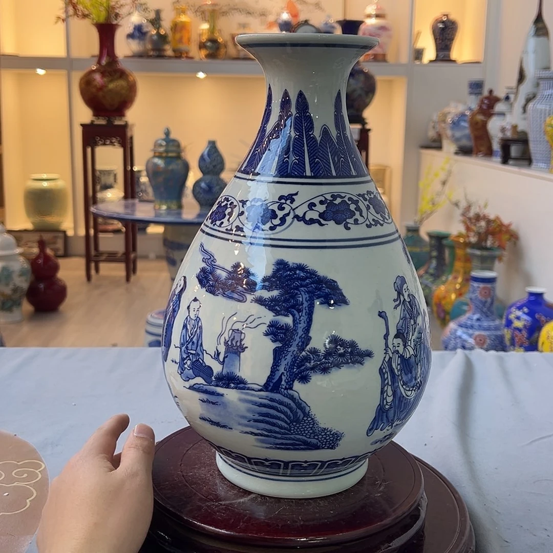 陶摆件32cm孔子玉壶春瓶