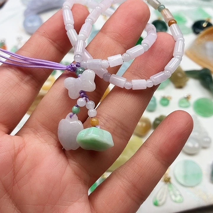 翡翠未镶嵌颈饰手机链