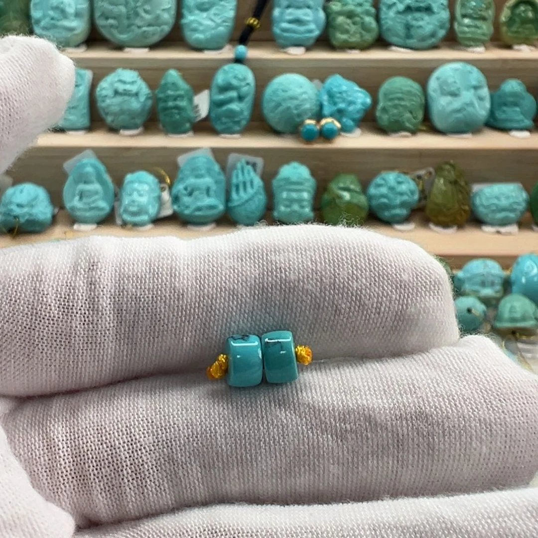 未镶嵌绿松石直切珠6.4x4mm