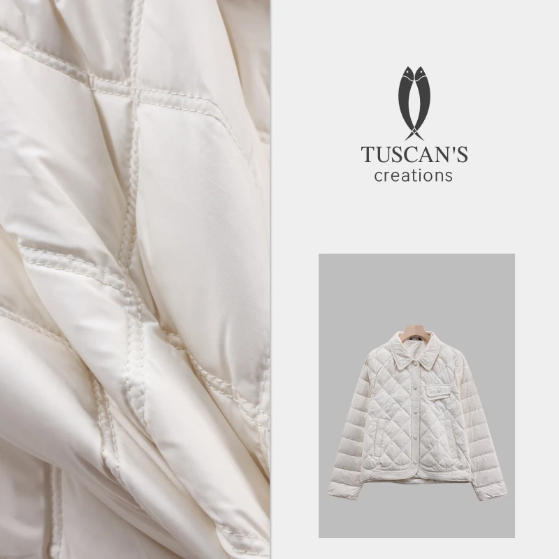 TUSCAN'S CREATIONS经典百搭女士通勤保暖短款羽绒服时代双鱼