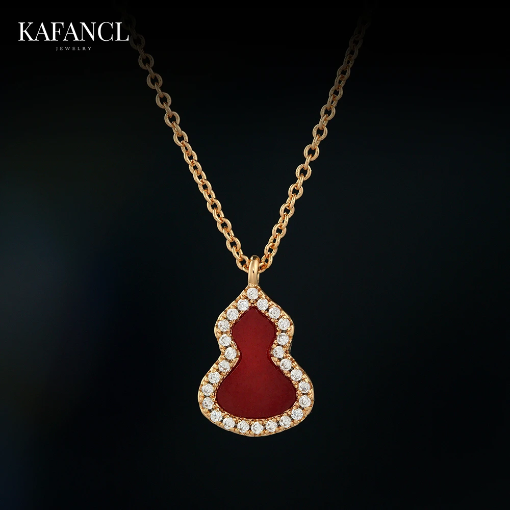 链子925银石英石（处理） 925银 镀K金 单葫芦镶嵌项链 ZF-B430