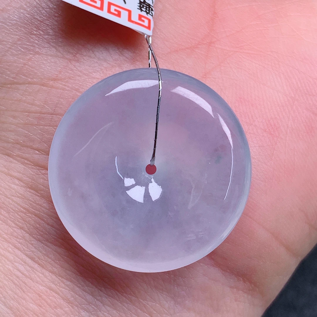 天然缅甸翡翠A货冰平安扣气质精美尺寸26.2+5.6  425