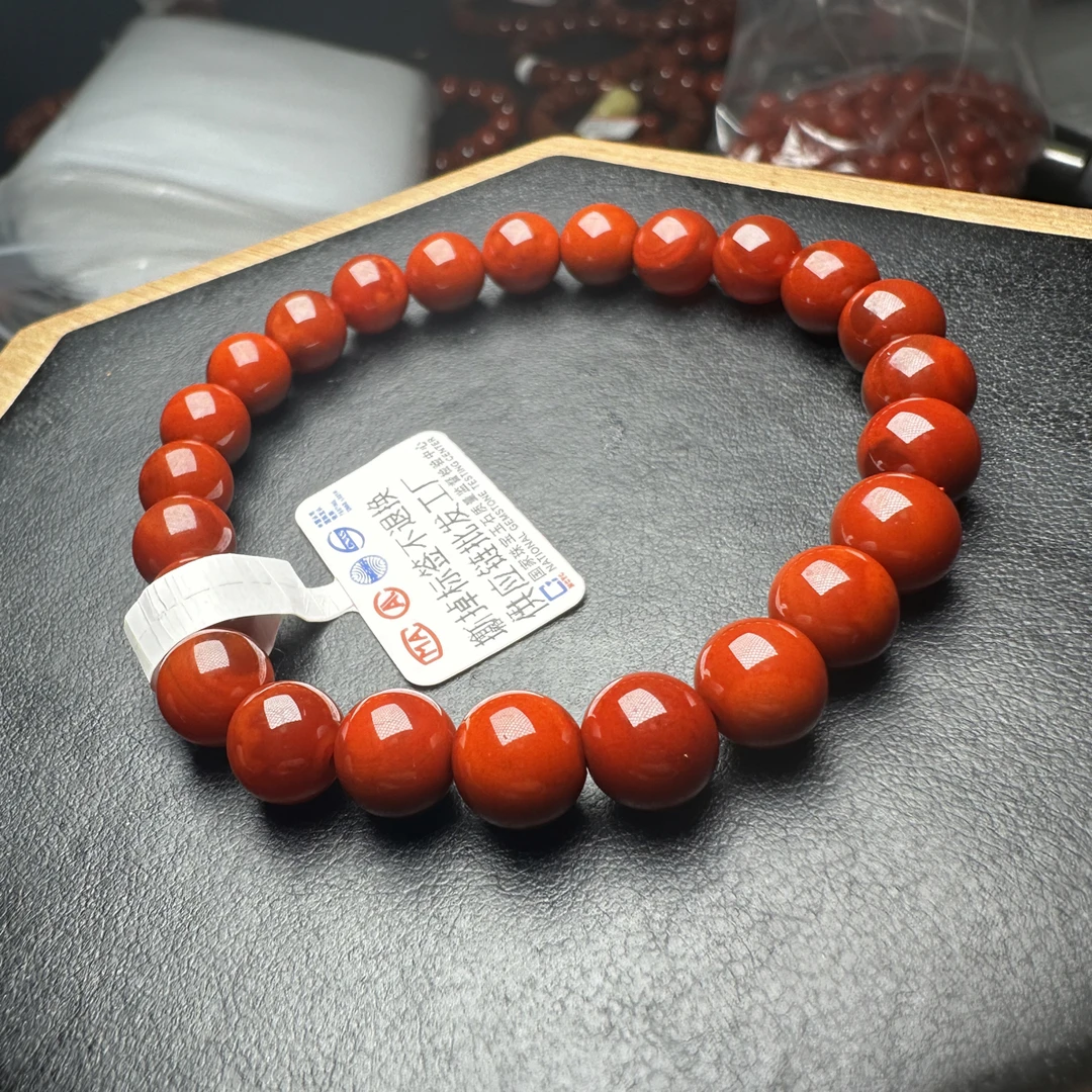 455四川凉山火焰红手串尺寸8mm