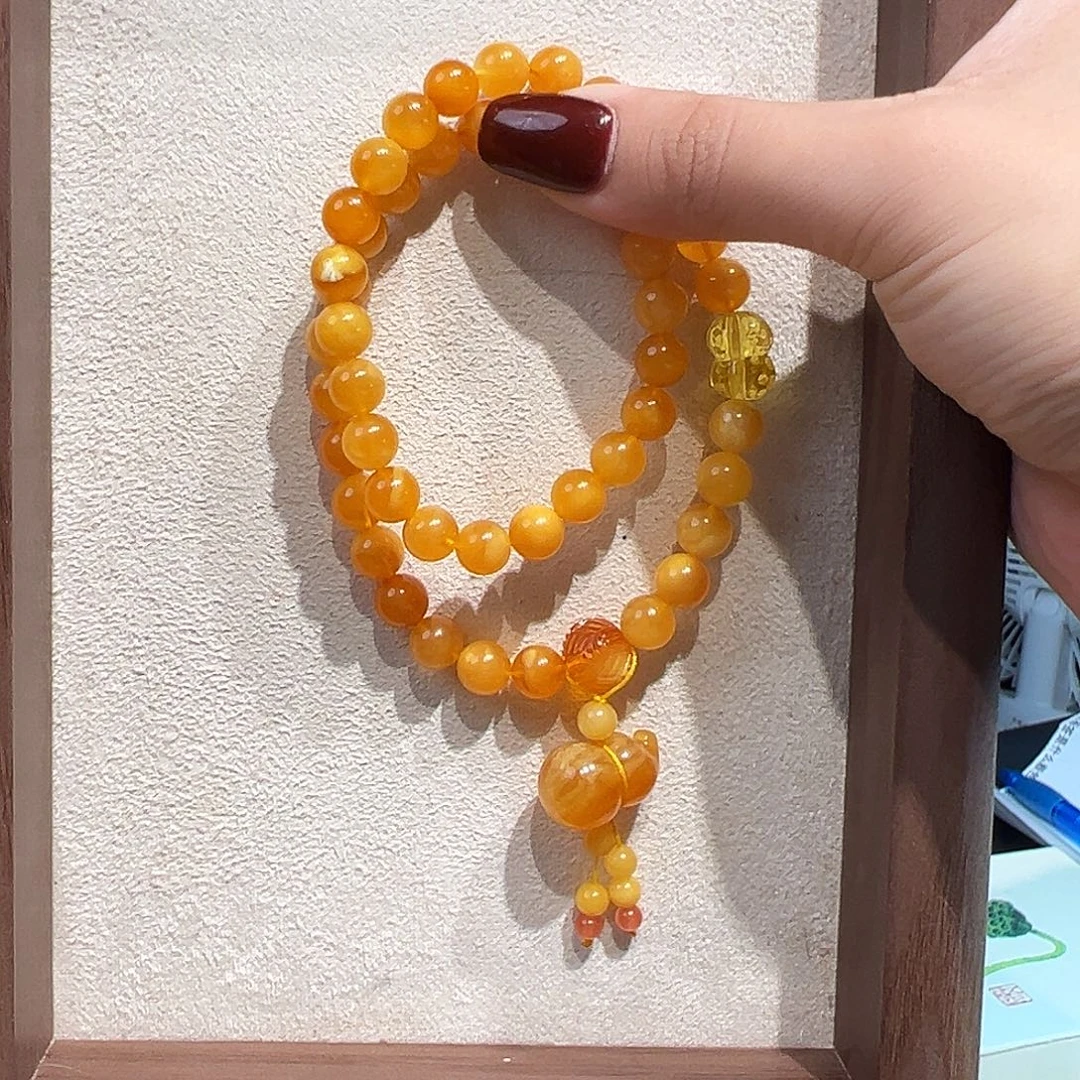 手链蜜蜡未镶嵌7.9mm蜜蜡手串