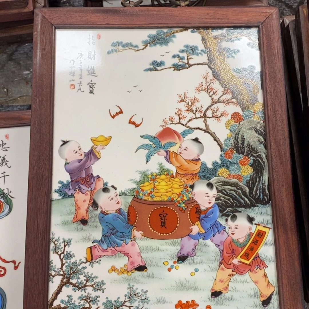 瓷片37*28*1景德镇瓷板画柴窑烧制