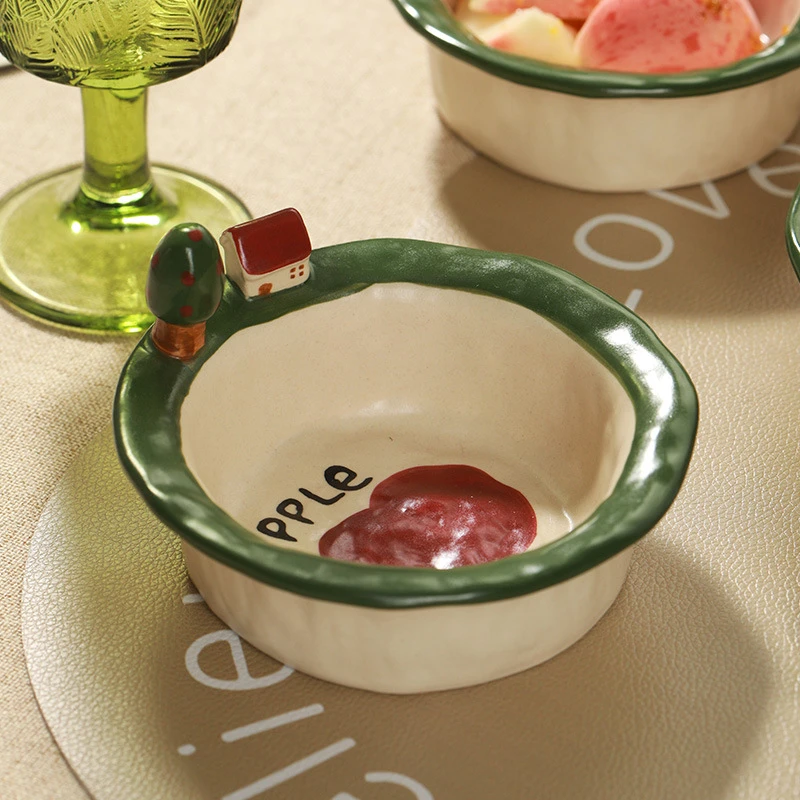 浮生瓷物 林屿树屋釉下彩陶瓷酸奶碗创意设计精致高级感森系