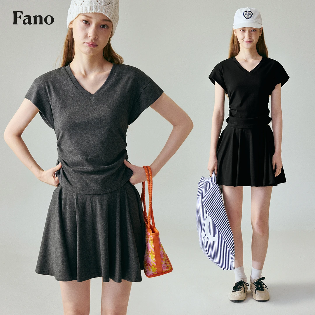 范洛 俏皮飞飞袖 “显瘦懒人套装” v领收腰简约针织FX25T015