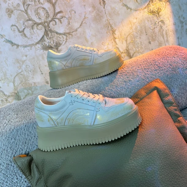 擦色工艺潮鞋厚底增高鞋松糕女鞋时髦洋气百搭2024-1