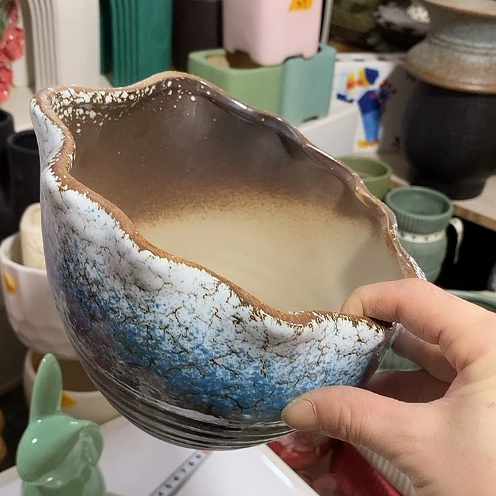 陶摆件陶盆有孔 瑕疵介意勿拍